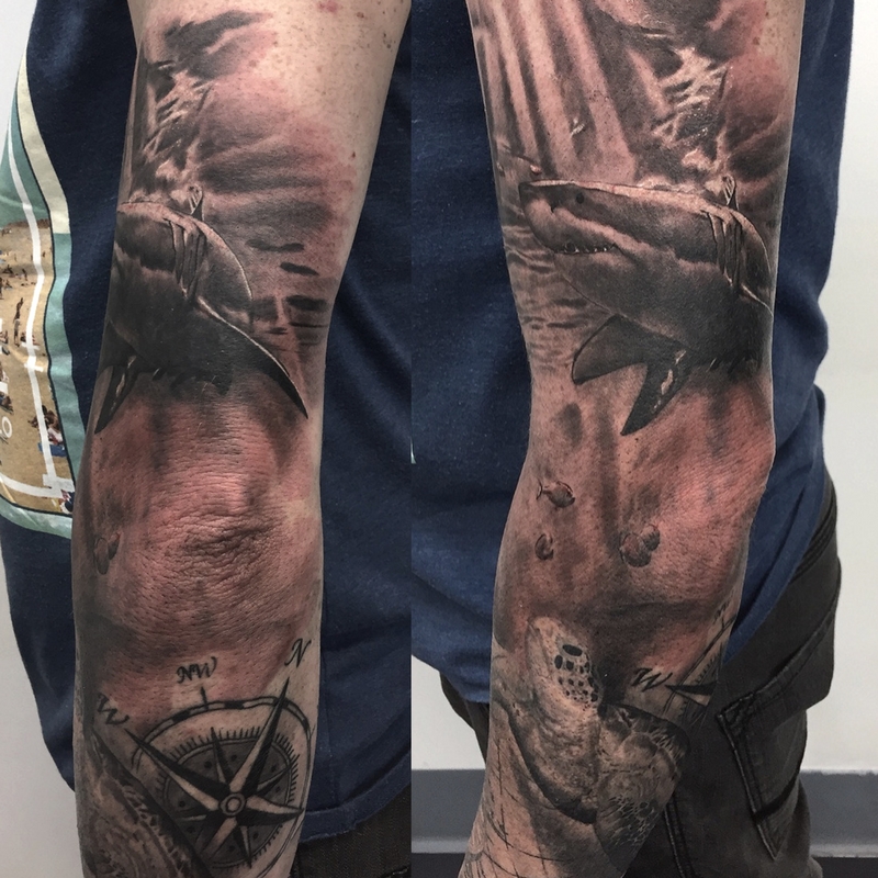 ocean sleeve tattoo realism liam primitive tattoo