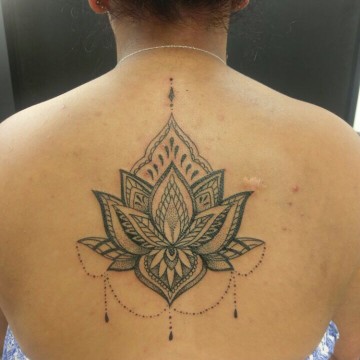 lotus mandala back tattoo