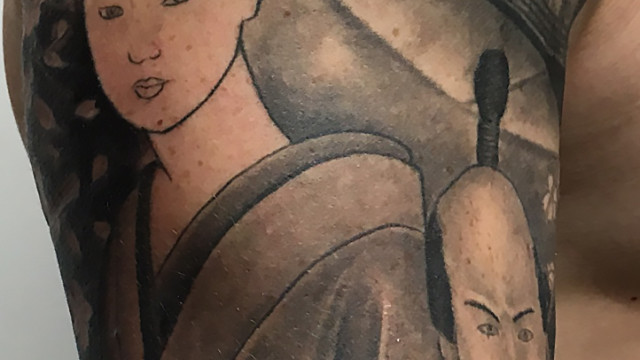 marc pinto primitive tattoo perth great snake tradtional colour ink tattooinspiration deisgn creative artist geisha-detail