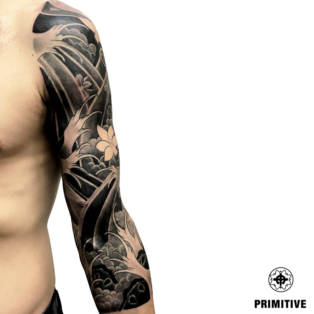 Skull Faced Samurai and Woman Best Temporary Tattoos| WannaBeInk.com