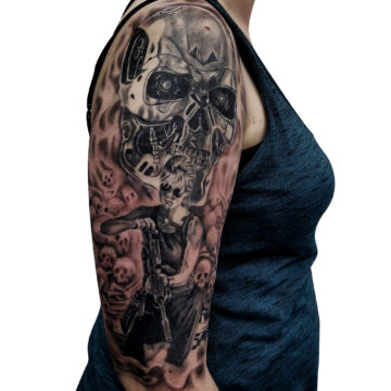 Large black and grey realism tattoo – Primitive Tattoo Perth