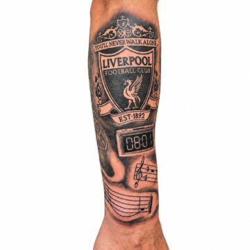 Liverpool FC crest forearm tattoo – Primitive Tattoo Perth
