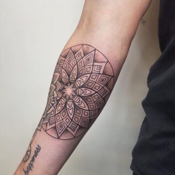 Mandala and fine line tattoo – Primitive Tattoo Perth