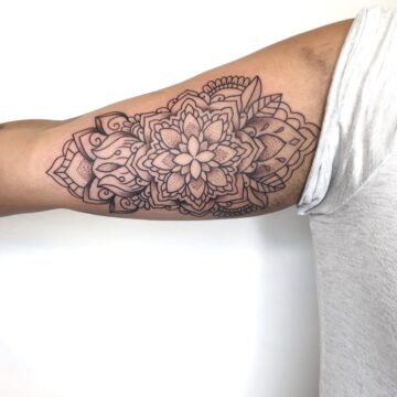 Mandala and fine line tattoo – Primitive Tattoo Perth