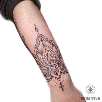 Mandala and fine line tattoo – Primitive Tattoo Perth