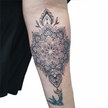 Mandala and fine line tattoo – Primitive Tattoo Perth