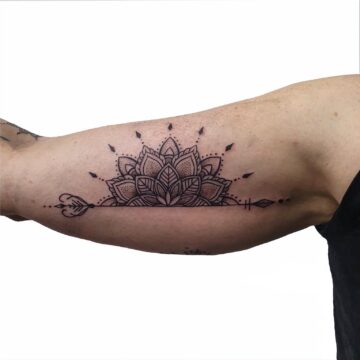 Mandala and fine line tattoo – Primitive Tattoo Perth