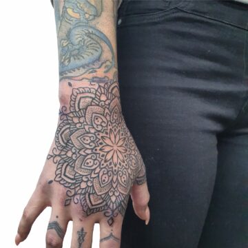 Mandala and fine line tattoo – Primitive Tattoo Perth