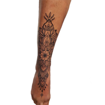 Mandala and fine line tattoo – Primitive Tattoo Perth