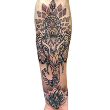 Mandala and fine line tattoo – Primitive Tattoo Perth
