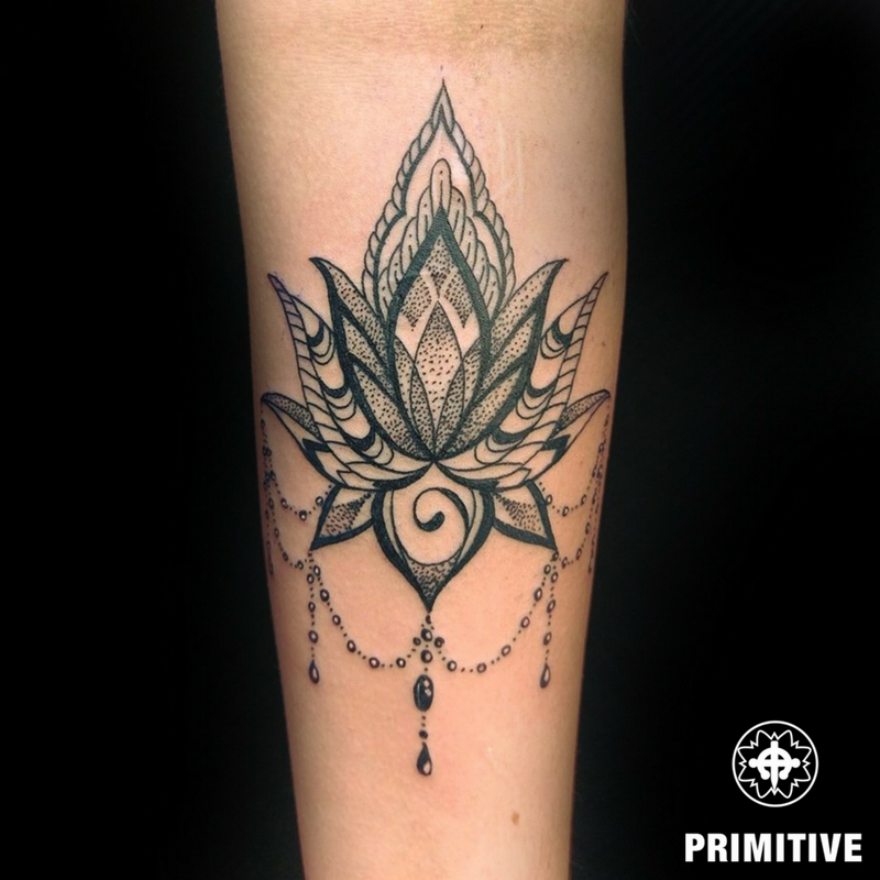 Mandala dotwork lotus tattoo – Primitive Tattoo Perth