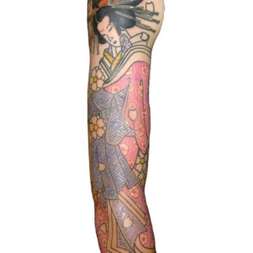 Japanese geisha full sleeve tattoo by Marc Pinto – Primitive Tattoo Perth