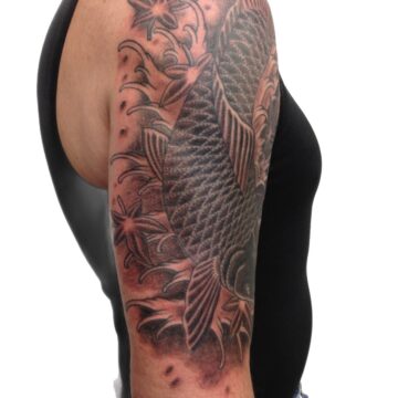 Japanese koi half sleeve tattoo by Marc Pinto – Primitive Tattoo Perth