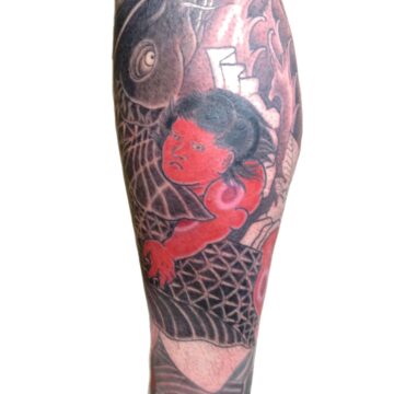 Japanese koi leg sleeve tattoo by Marc Pinto – Primitive Tattoo Perth