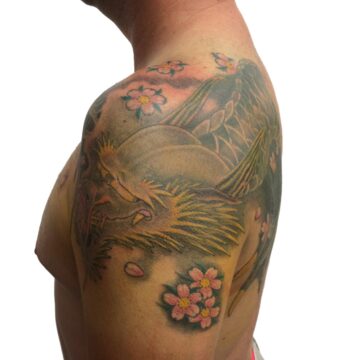 Japanese phoenix half sleeve tattoo by Marc Pinto – Primitive Tattoo Perth