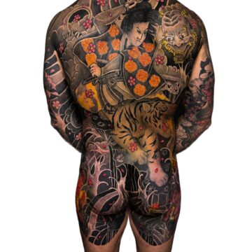 Japanese tiger body suit tattoo by Marc Pinto – Primitive Tattoo Perth