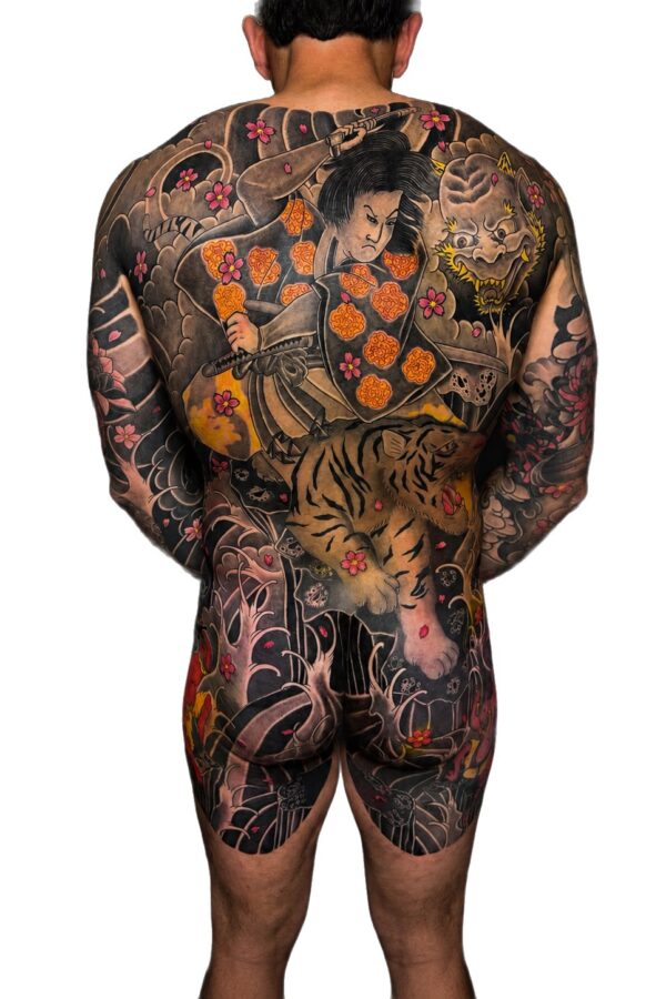 Japanese tiger body suit tattoo by Marc Pinto – Primitive Tattoo Perth
