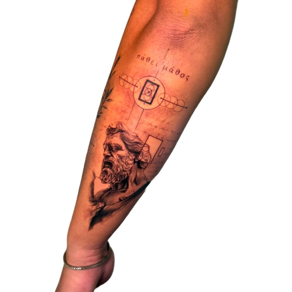 Micro realism patchwork forearm tattoo by Sarah, Primitive Tattoo Perth