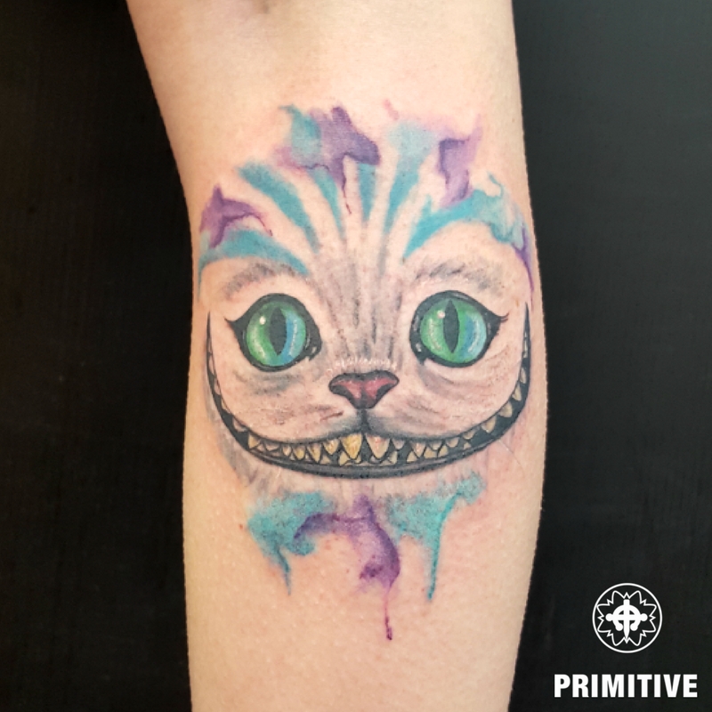Watercolour cat tattoo – Primitive Tattoo Perth
